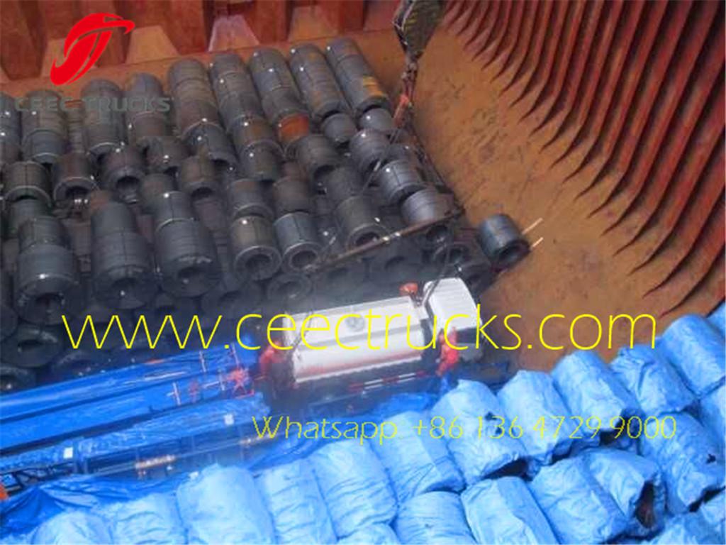 ISUZU 5000L Fuel tanker truck at shanghai seaport ISUZU 5000L Fuel tanker truck at shanghai seaport