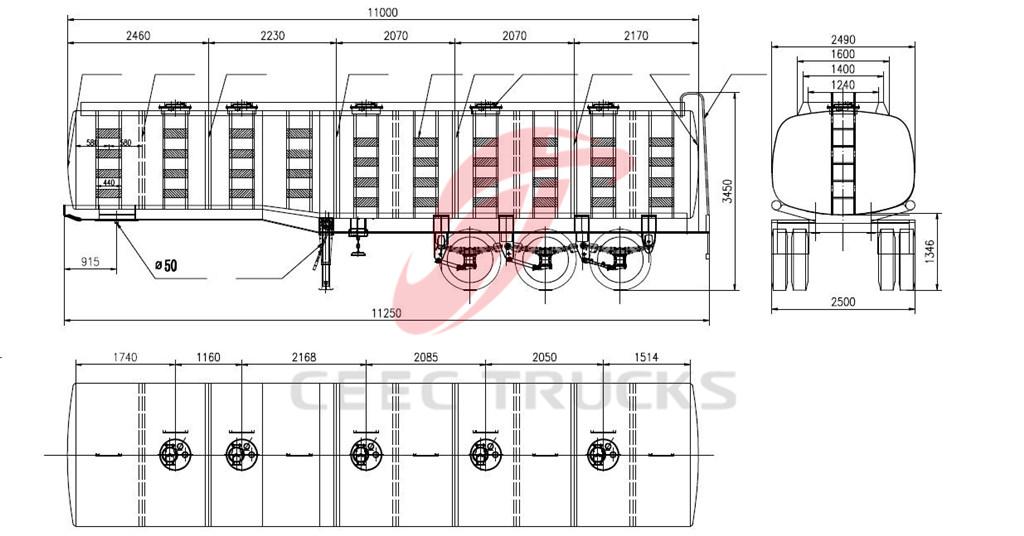 35 CBM fuel tanker trucks dimension drawing 35 CBM fuel tanker trucks dimension drawing