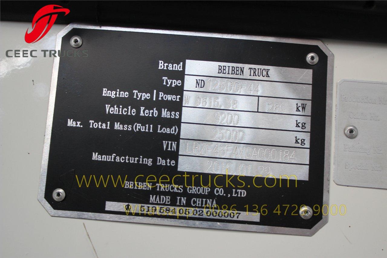 beiben 20 CBM water truck supplier beiben 20 CBM water truck supplier