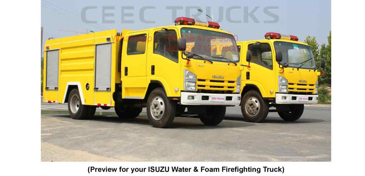 Dubai--ISUZU ELF 5CBM water firefighting truck Dubai--ISUZU ELF 5CBM water firefighting truck