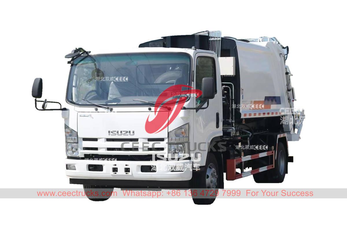 High performance ISUZU 8CBM hook loader with garbage compactor for sale High performance ISUZU 8CBM hook loader with garbage compactor for sale