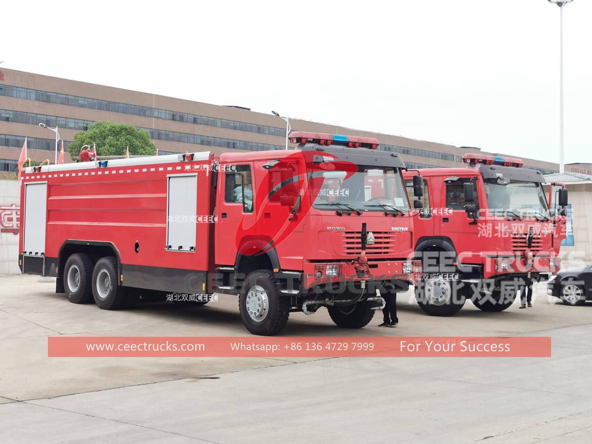 Good quality HOWO 6&Atilde;6 off-road fire pumper trucks for Africa