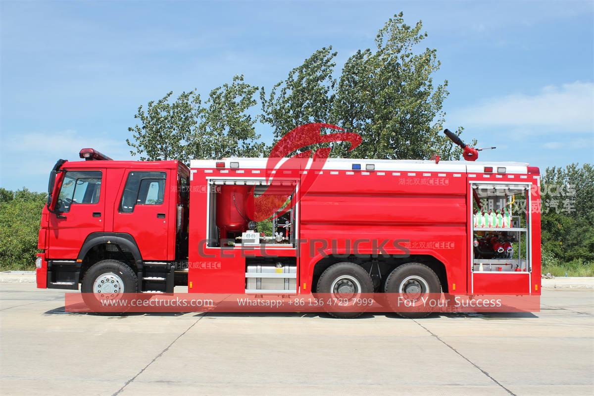 Customized SINOTRUK HOWO foam and dry powder fire trucks for Africa Customized SINOTRUK HOWO foam and dry powder fire trucks for Africa