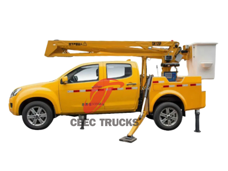 Isuzu 4x4 pick-up with aerial platform Isuzu 4x4 pick-up with aerial platform