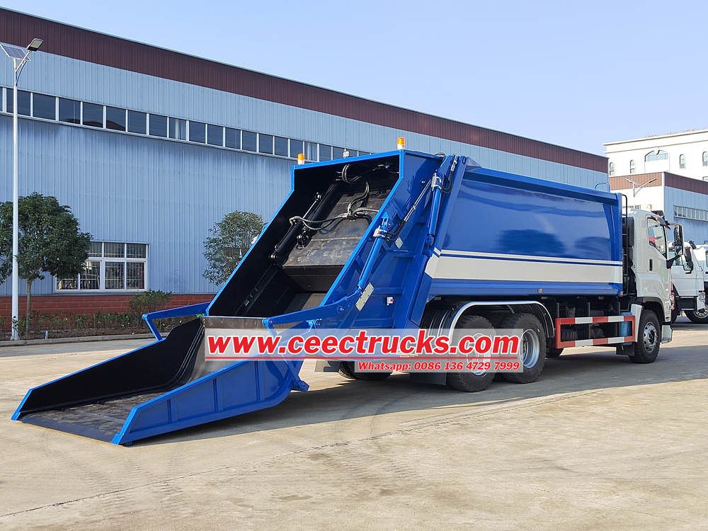 Isuzu solid waste compactor garbage truck