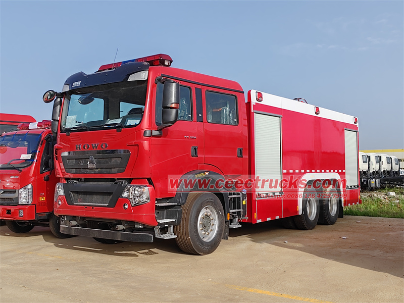 HOWO TX400 6cbm foam water fire truck