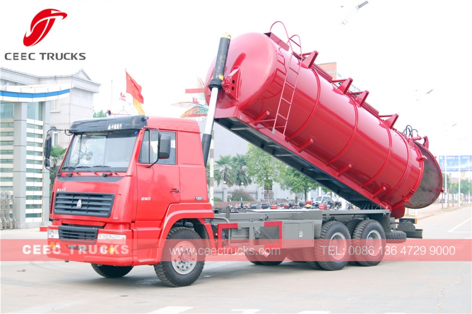 ရောင်းရန် HOWO ၁၈ ကျူပီအမ် စွန့်ပစ်ရေ စုပ်စက်ကား