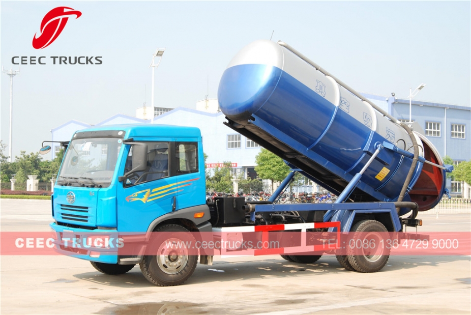 ရောင်းရန် FAW ၁၀၀၀၀ လီတာ စွန့်ပစ်ရေ စုပ်စက် ယာဉ်