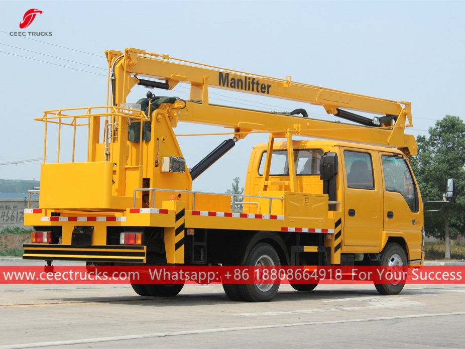 ISUZU ၁၆ မီတာ လေထောင် ပလက်ဖောင်း လူတင် ယာဉ်