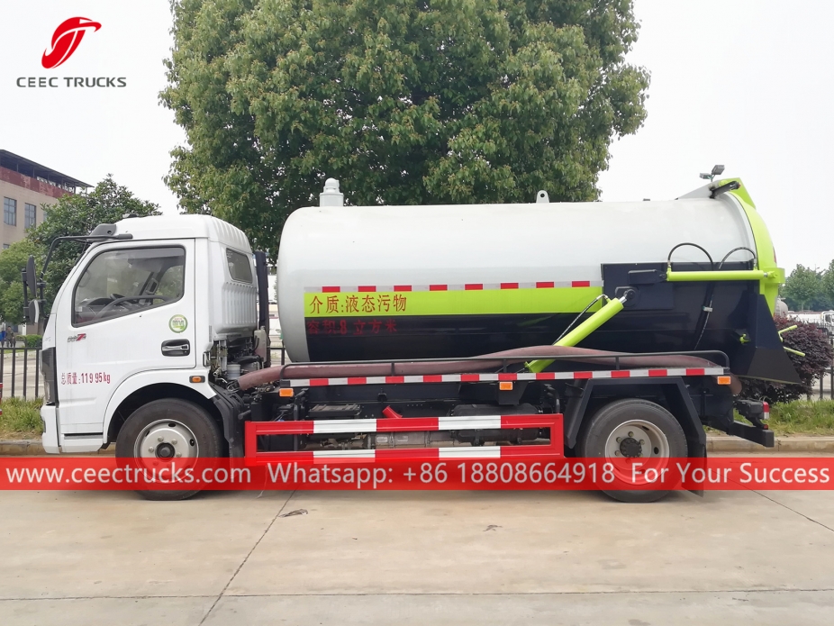 ၈၀၀၀ လီတာ လေဟာပြင် ညစ်ညမ်းရေ စုပ်ယာဉ် DONGFENG