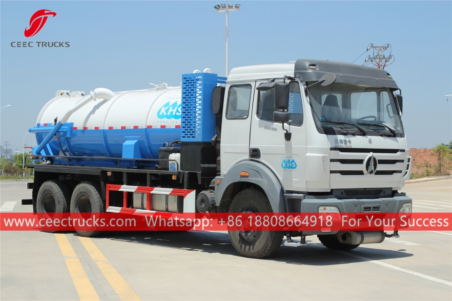 ၁၀၀၀၀ လီတာ ညစ်ညမ်းရေ စုပ် ပီပါ ယာဉ် Beiben