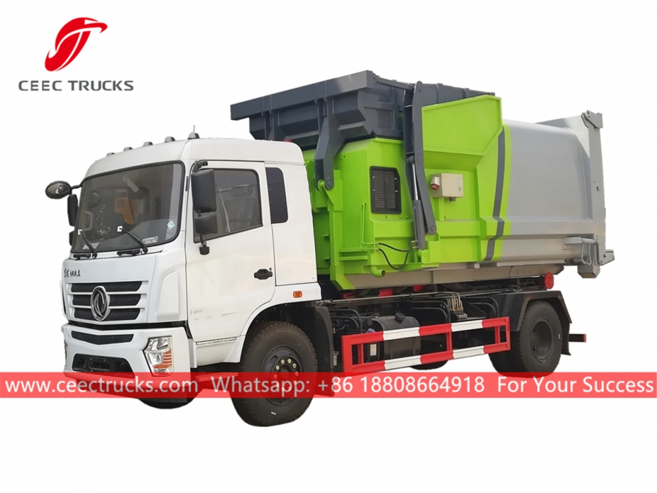 Dongfeng ချိတ်တပ် တင်ဆောင်သည့် ကွန်တိန်နာ ပါသော ကား