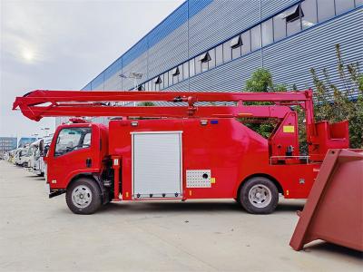 Isuzu new NPR 16m aerial lift truck with fire pumper