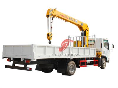 Isuzu NPR 190hp truck with 3 tons telescopic crane