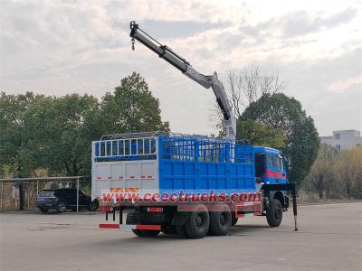 Beiben 6x4 cargo truck with knuckle crane