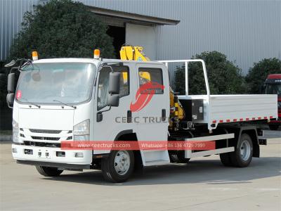 Isuzu ELF NPR dumper truck with kunckle crane