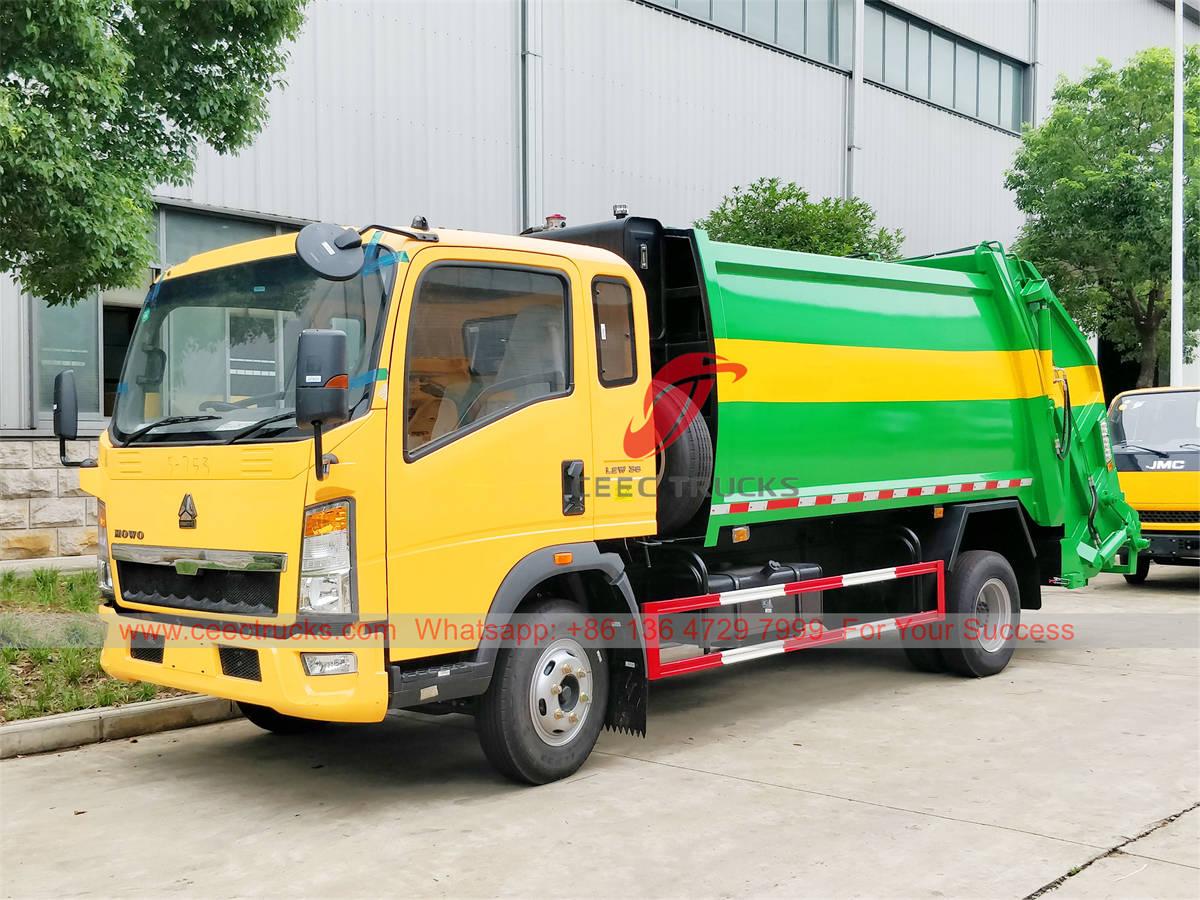 တင်ပို့ရန်အတွက် HOWO 8cbm RHD Garbage Compactor Truck