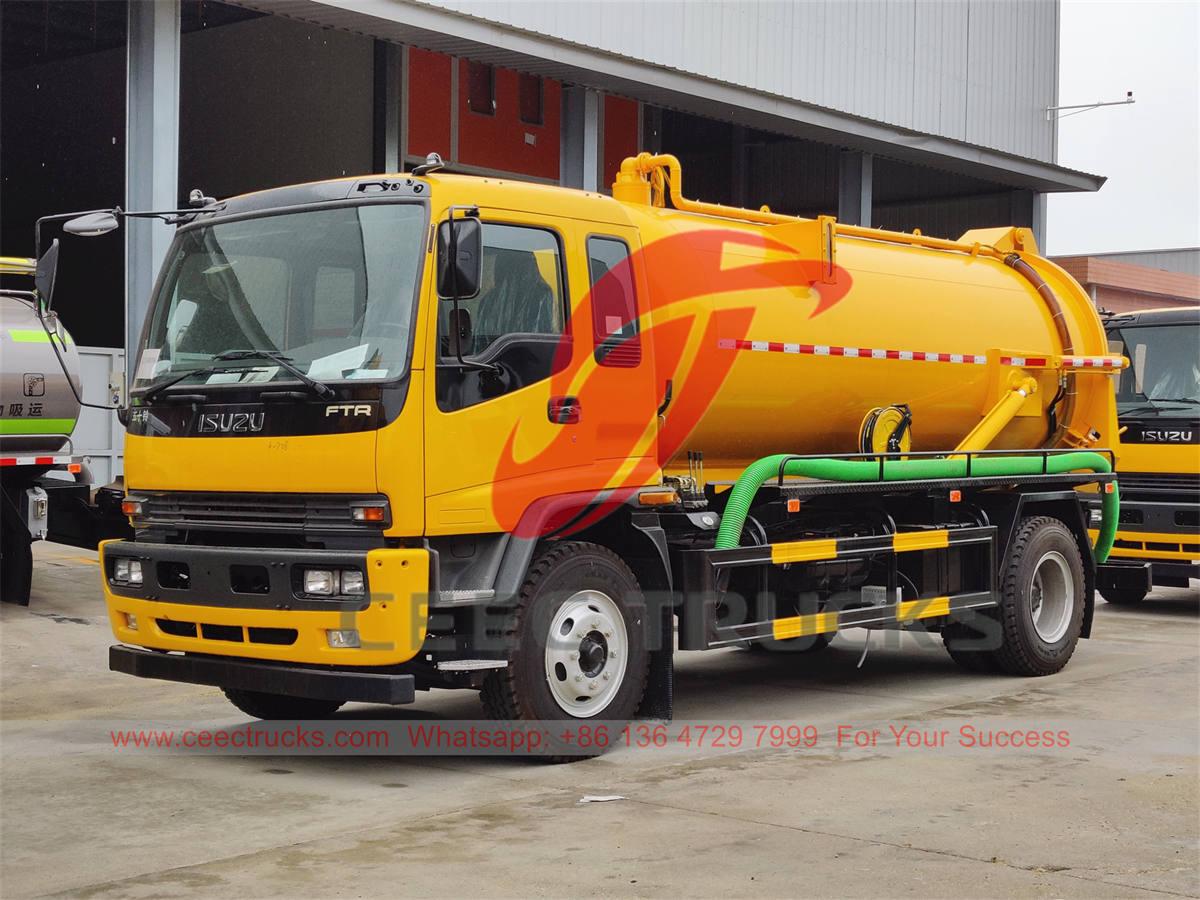 ဖိလစ်ပိုင်နိုင်ငံအတွက် ISUZU FTR 10000 လီတာ ဖုန်စုပ်မိလ္လာရေတင်ကား