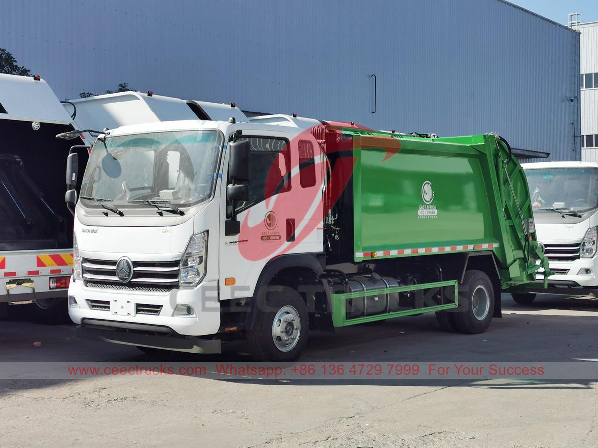 အာဖရိကအတွက် HOWO 8CBM Refuse Compactor Truck