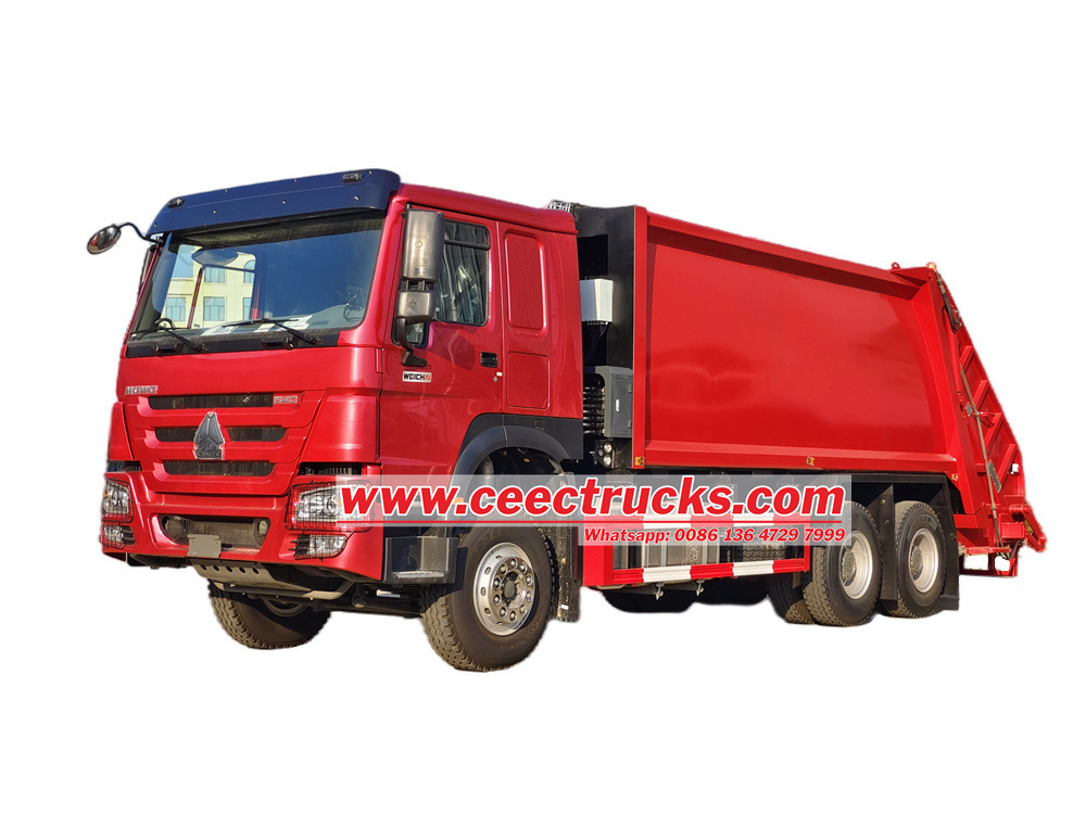 HOWO ၆x၄ ၂၀ cbm နောက်ဘက် တင်သည့် ပြန်လည်အသုံးပြုသော ကားပုံး ကား ကို ဘယ်လို လုပ်ဆောင်မလဲ