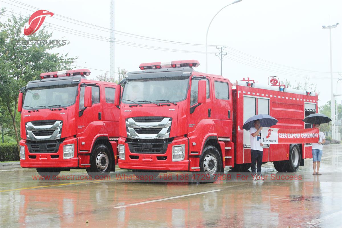 ISUZU GIGA မီးသတ်ကား ၂ စီးကို မွန်ဂိုလီးယားသို့ တင်ပို့