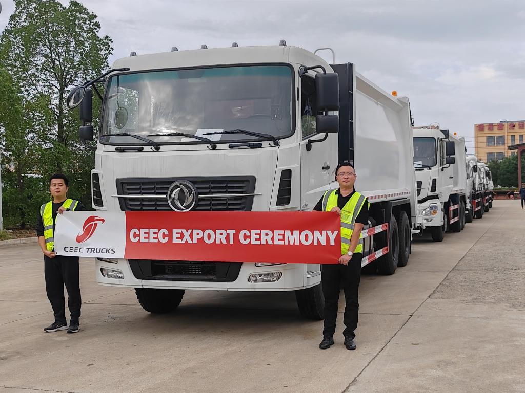 Ethiopia ဖောက်သည်များ DONGFENG စွန့်ပစ်ပစ္စည်း ချုပ်နှောင်သည့် ထရပ်ကားနှင့် cesspit emptier ၀ယ်ရန် လာရောက်ကြသည်