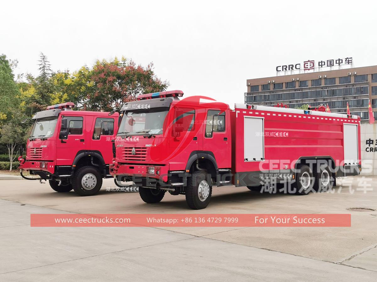 ဂါနာ - SINOTRUK HOWO 6×6 မီးသတ်ကား 2 စီး တင်ပို့ခြင်း