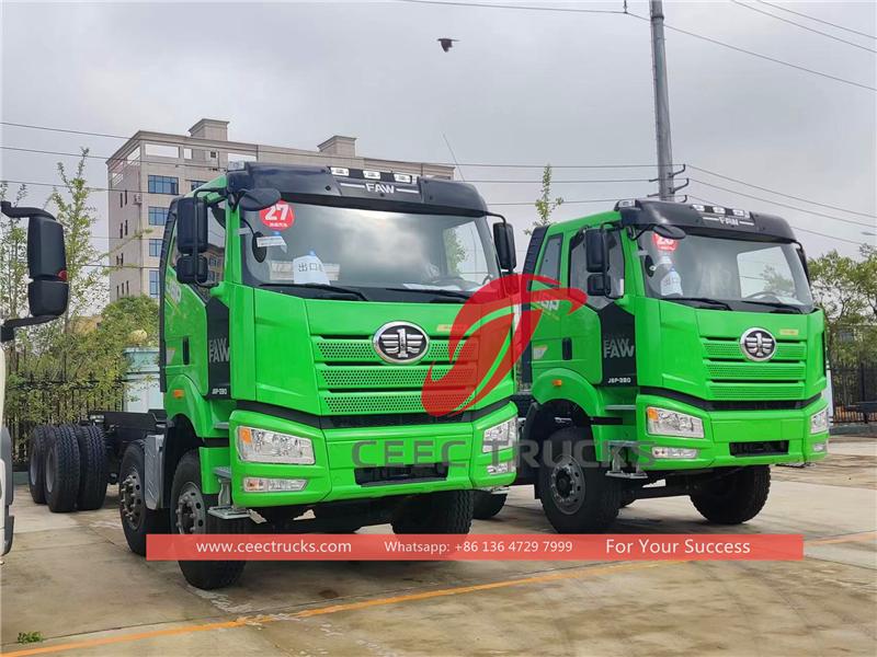 ကွန်ဂိုနိုင်ငံသို့ တင်ပို့ရန် FAW J6P 8×4 ကျောက်တင်ကား ၂ စီး
